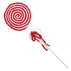 Red and White Felt Lollipop Christmas Pick Cheap