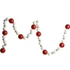 Red and White Glitter Ball Garland Cheap