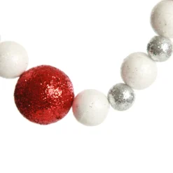 Red and White Glitter Ball Garland Cheap
