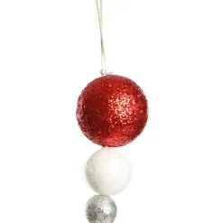 Red and White Glitter Ball Garland Cheap