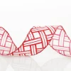 Red and White Glitter Basket Weave Pattern Wired Ribbon - 3.75cm Red And White Glitter Basket Weave Pattern Wired Ribbon - 3.75Cm Online
