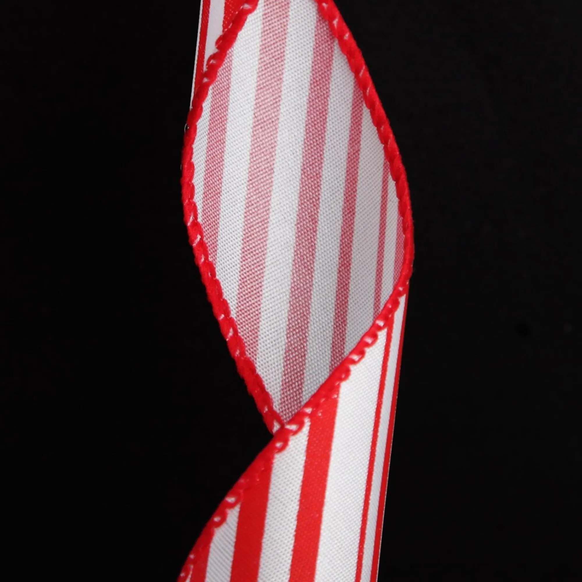 Red and White Peppermint Striped Wired Ribbon Discount