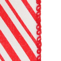 Red and White Peppermint Striped Wired Ribbon Discount