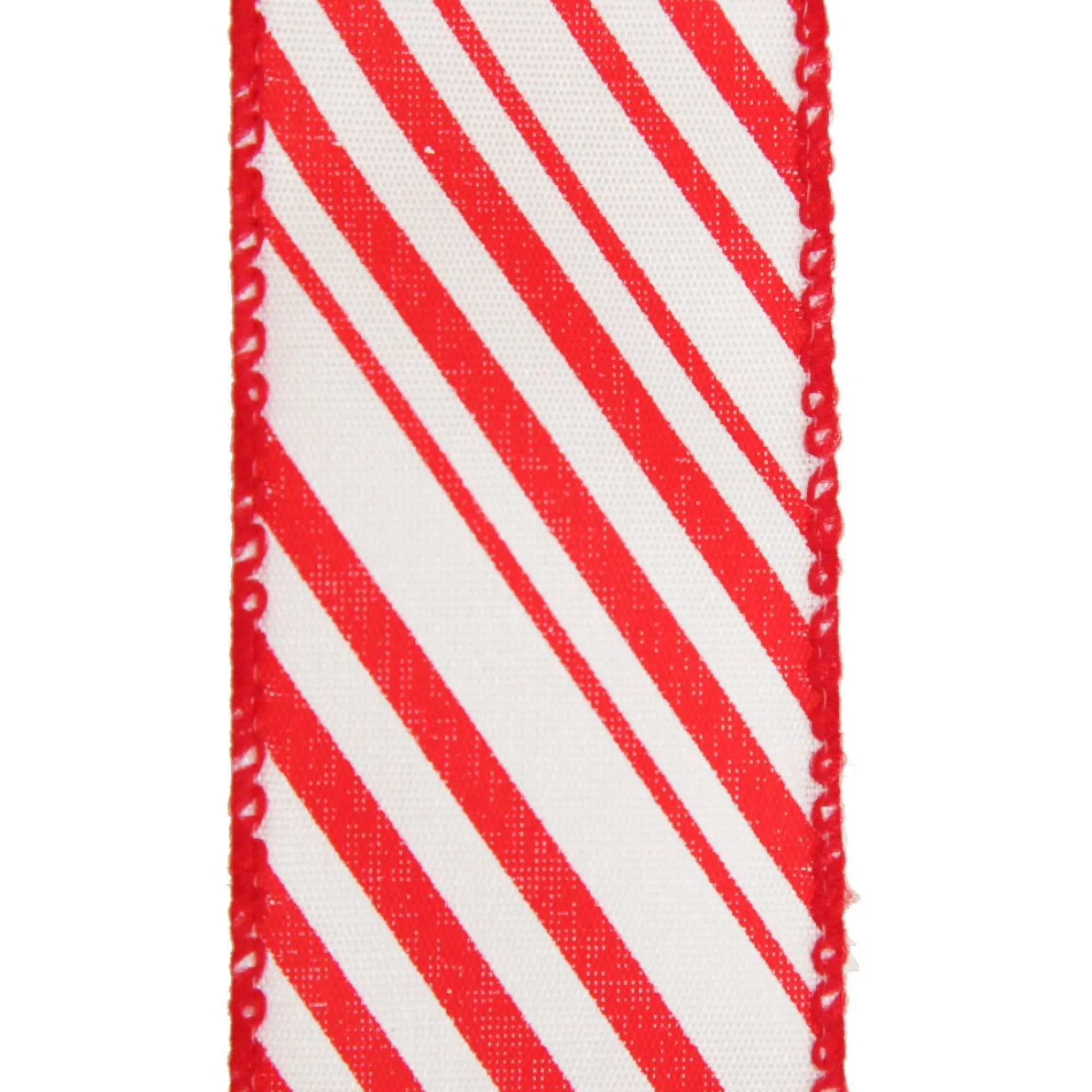 Red and White Peppermint Striped Wired Ribbon Discount