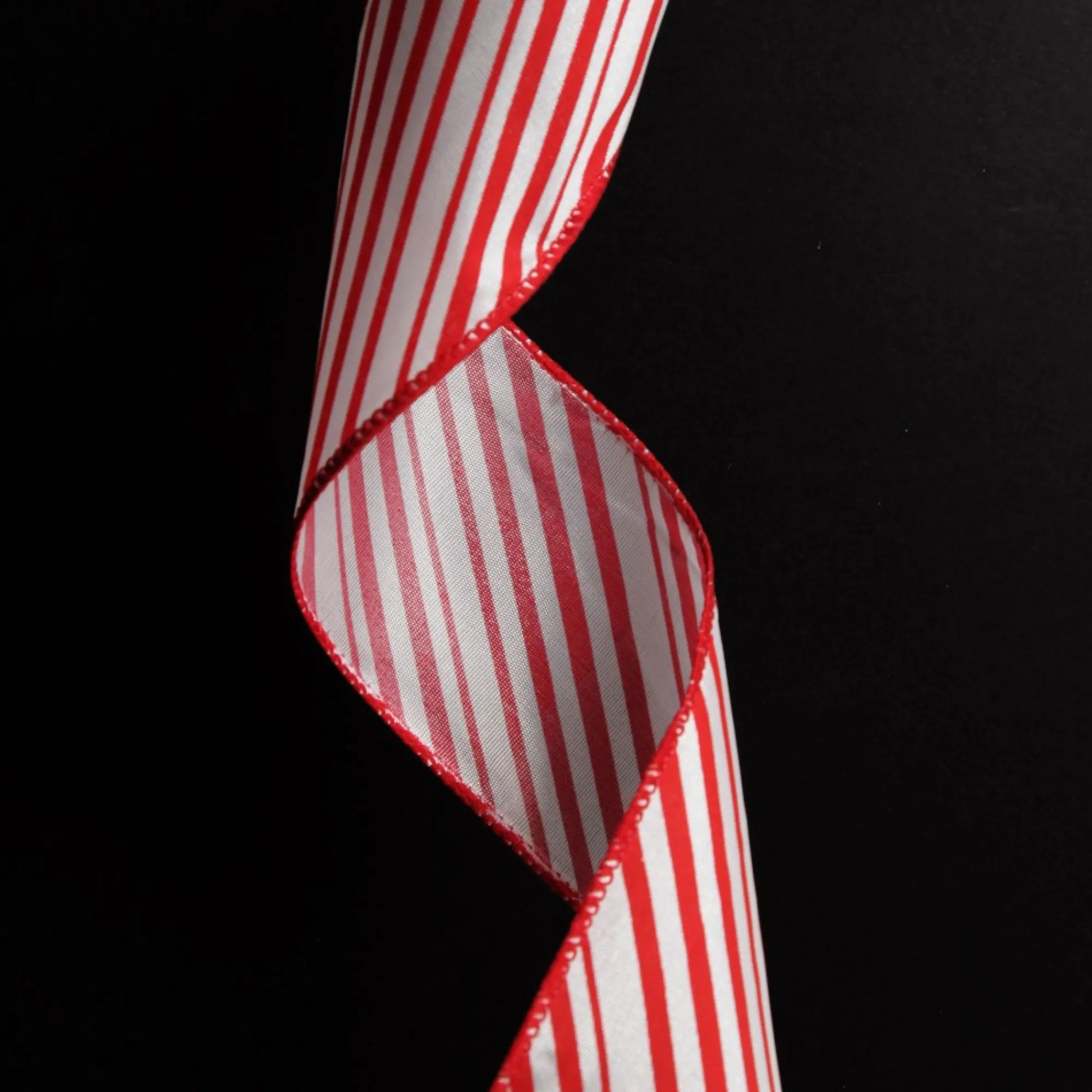 Red and White Peppermint Striped Wired Ribbon Discount
