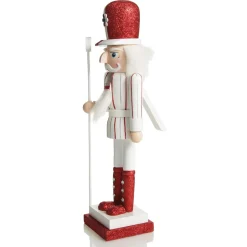 Red and White Stripe Jacket Peppermint Candy Wooden Nutcracker Extra Large New