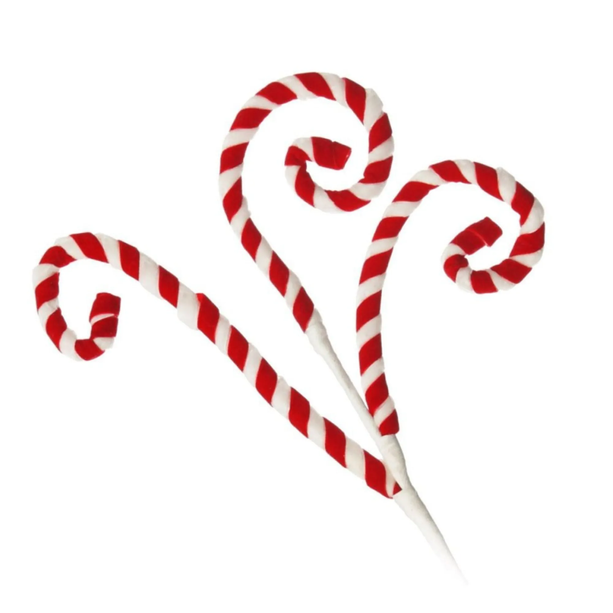 Red and White Velvet Candy Cane Pick Best