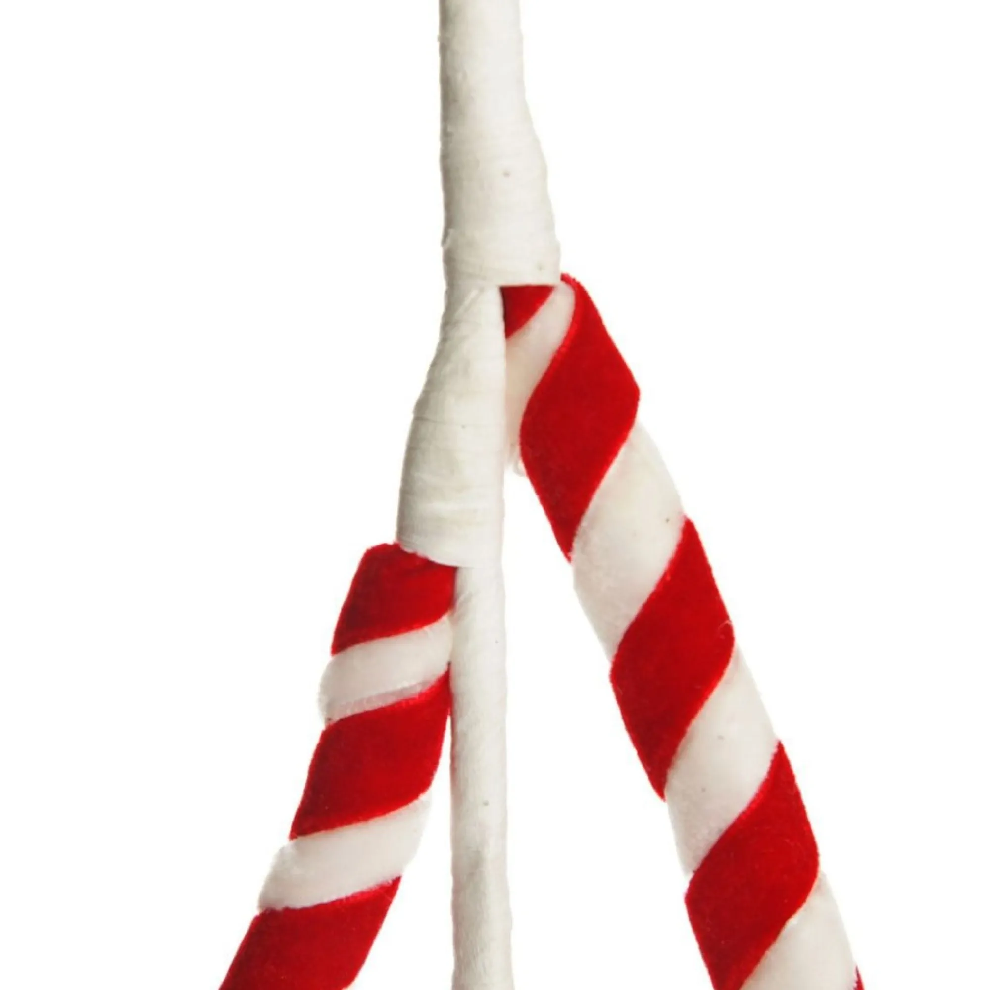 Red and White Velvet Candy Cane Pick Best
