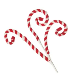 Red and White Velvet Candy Cane Pick Best