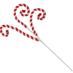 Red and White Velvet Candy Cane Pick Best