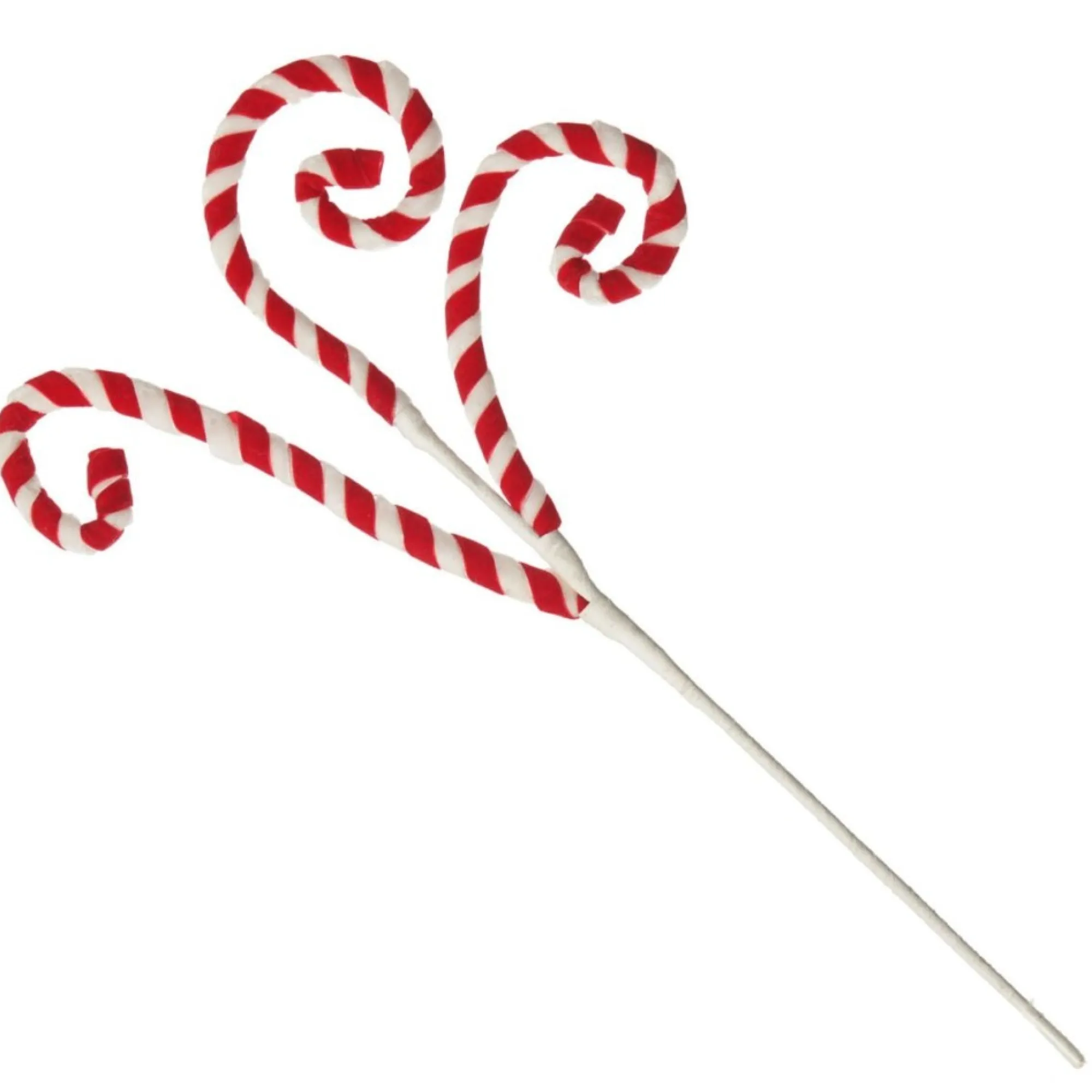 Red and White Velvet Candy Cane Pick Best