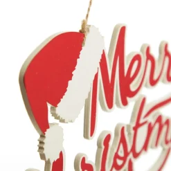 Red and White Wood Merry Christmas Word Plaque Cheap