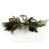 Red Berry Mixed Leaf Christmas Table Centrepiece Candle Holder Outlet