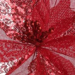 Red Burlap Sequin Flower Best Sale
