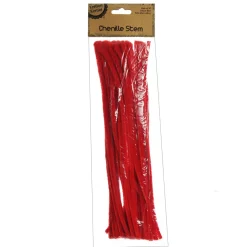 Red Chenille Stem Pipe Cleaners - Pack of 50 Shop