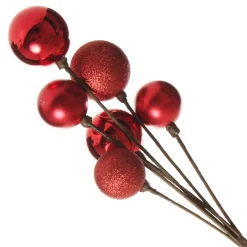 Red Christmas Bauble Cluster Pick Shop