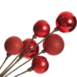 Red Christmas Bauble Cluster Pick Shop