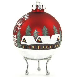 Red Christmas Village Bauble Clearance