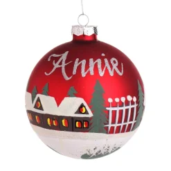 Red Christmas Village Bauble Clearance