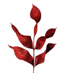 Red Curved Leaf Glitter Spray Outlet