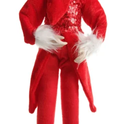 Red Elf Standing Christmas Ornament Hot
