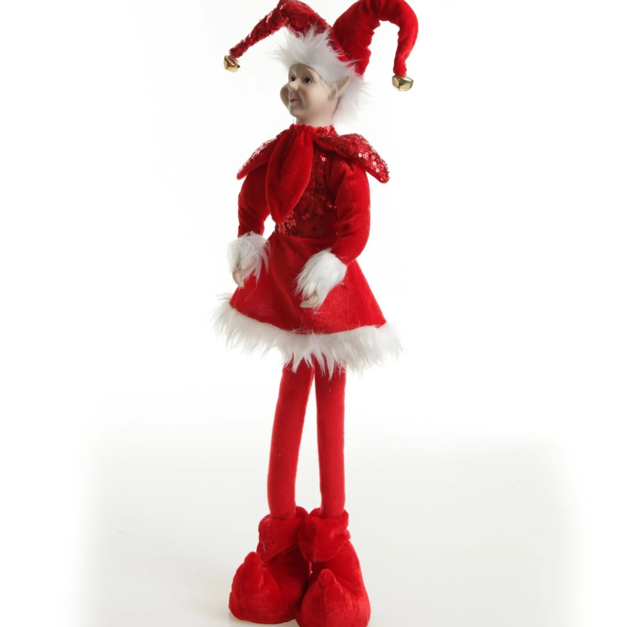 Red Elf Standing Christmas Ornament Hot