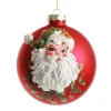 Red Glass 3D Santa Christmas Bauble Discount