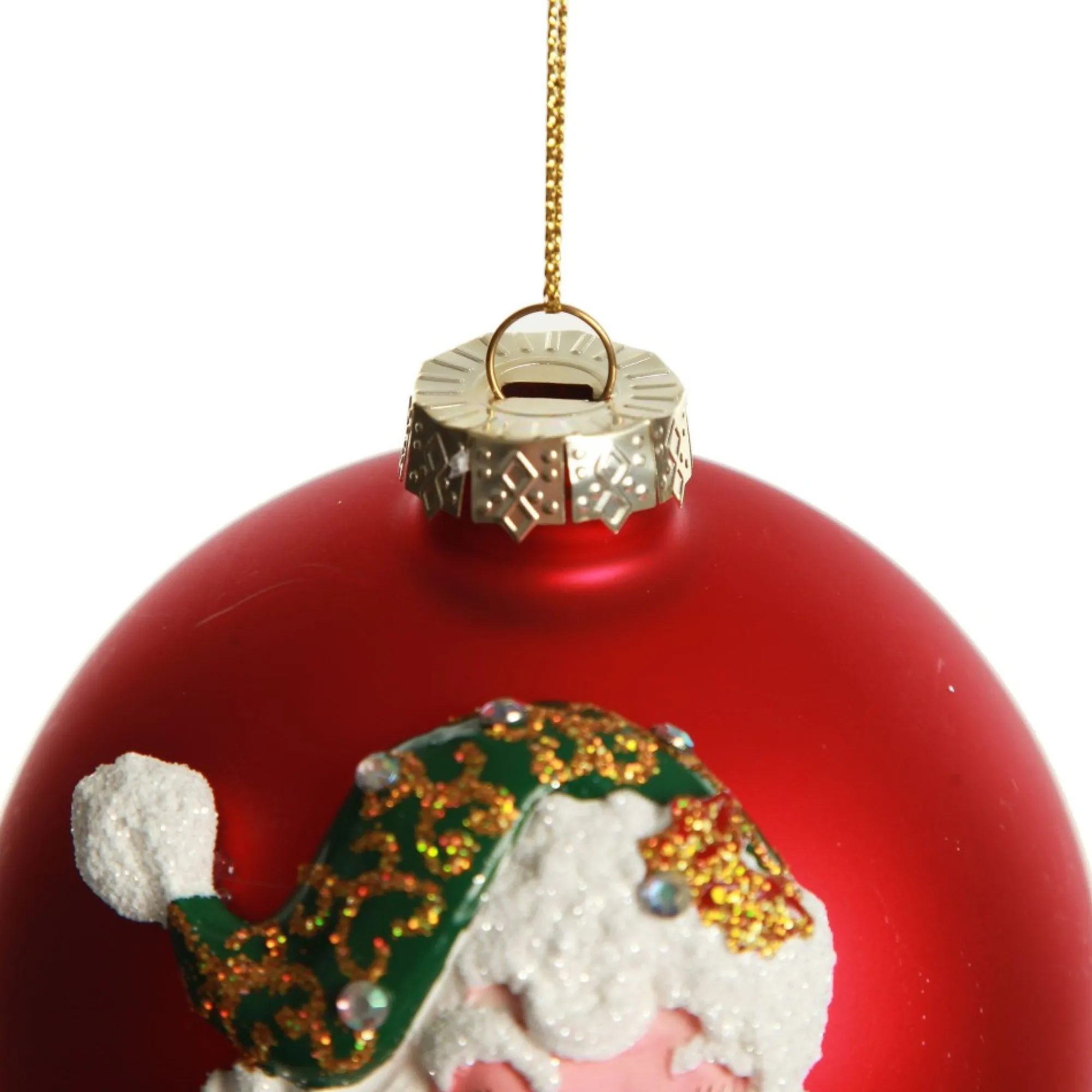 Red Glass 3D Santa Christmas Bauble Discount