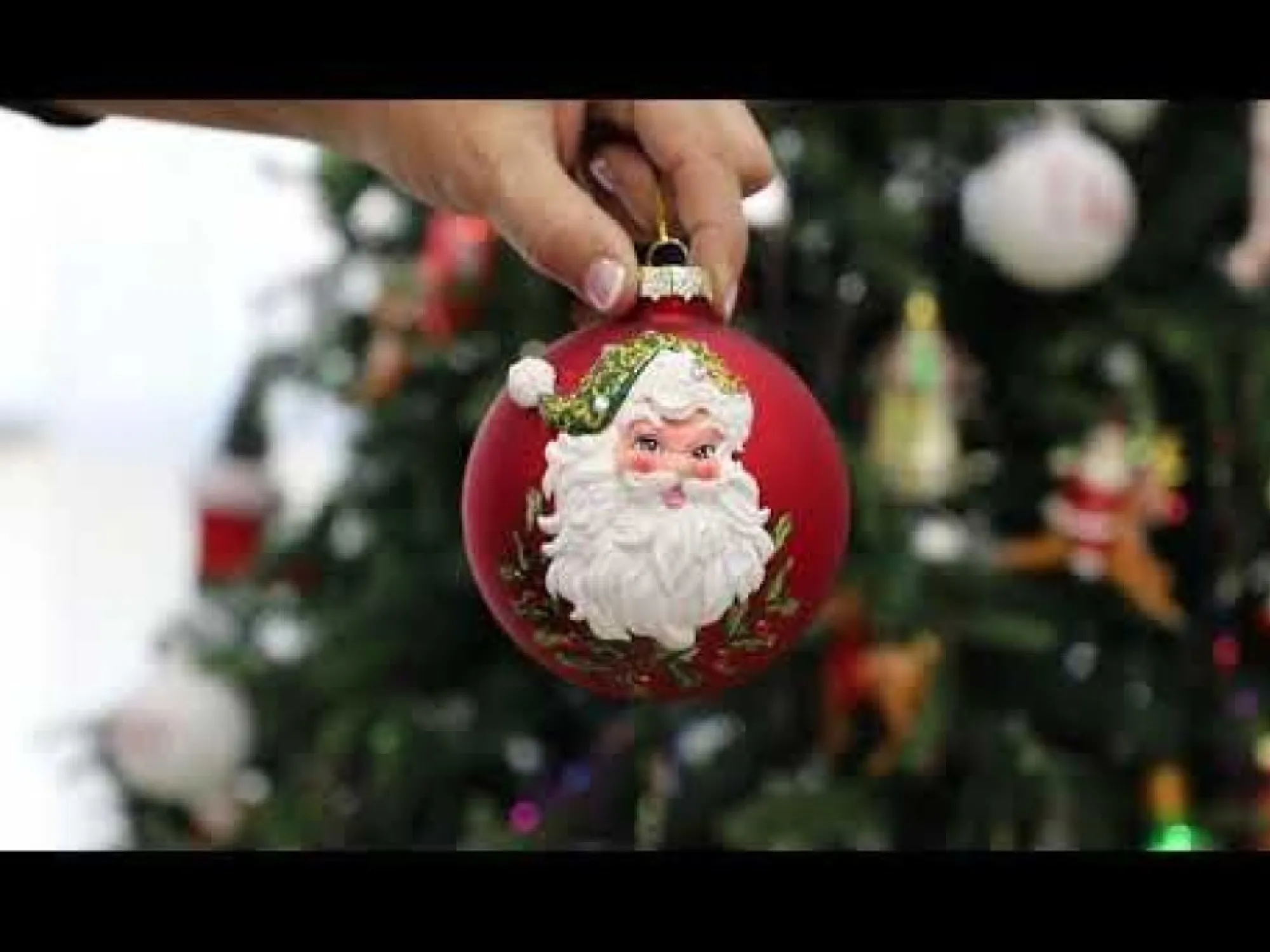 Red Glass 3D Santa Christmas Bauble Discount