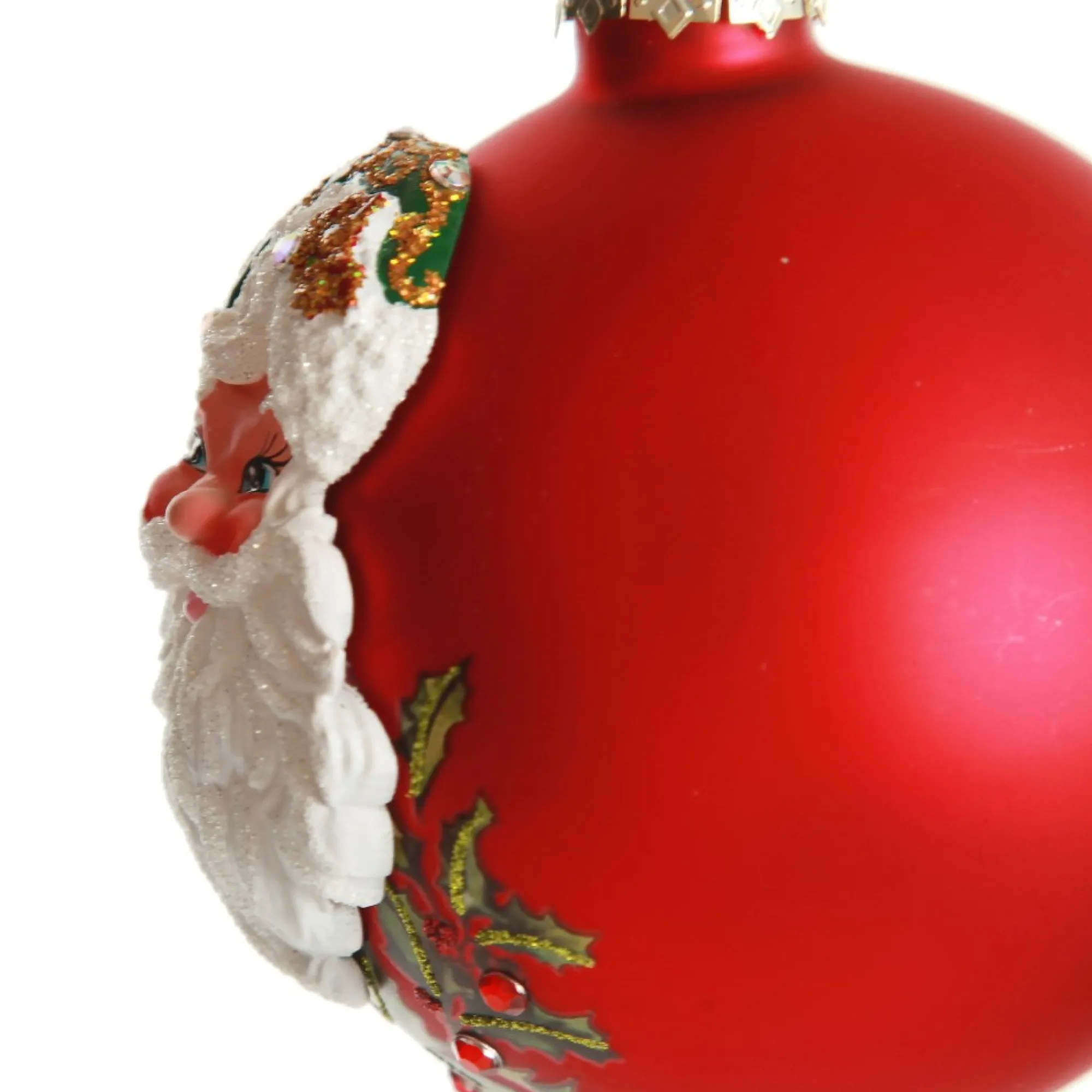 Red Glass 3D Santa Christmas Bauble Discount