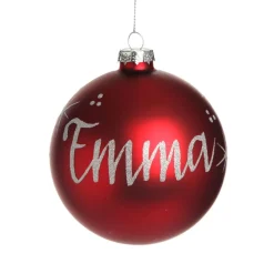 Red Glass Personalised Christmas Bauble Discount