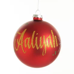 Red Glass Personalised Christmas Bauble Discount