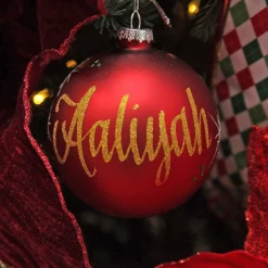 Red Glass Personalised Christmas Bauble Discount