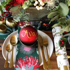 Red Glass Personalised Christmas Bauble Discount