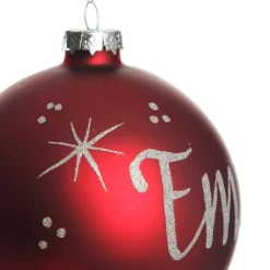 Red Glass Personalised Christmas Bauble Discount