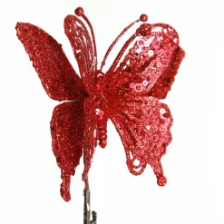 Red Glitter and Sequin Butterfly Clip Outlet