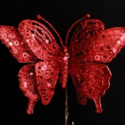 Red Glitter and Sequin Butterfly Clip Outlet