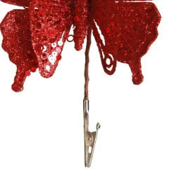 Red Glitter and Sequin Butterfly Clip Outlet