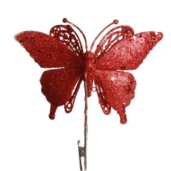 Red Glitter and Sequin Butterfly Clip Outlet