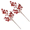 Red Glitter Berry Pick - Set of 2 Fashion