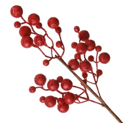 Red Glitter Berry Pick - Set of 2 Fashion