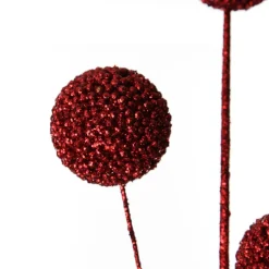 Red Glitter Christmas Ball Trio Pick Discount