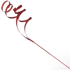 Red Glitter Curly Ribbon Christmas Pick Small Best