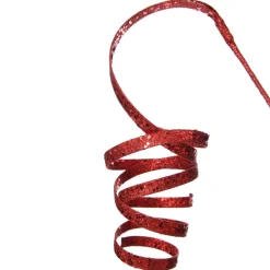 Red Glitter Curly Ribbon Christmas Pick Small Best