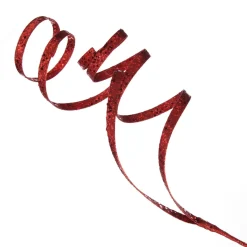 Red Glitter Curly Ribbon Christmas Pick Small Best