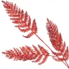 Red Glitter Fern Spray Fashion