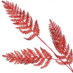 Red Glitter Fern Spray Fashion