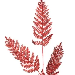 Red Glitter Fern Spray Fashion
