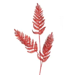 Red Glitter Fern Spray Fashion