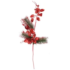 Red Glitter Floral and Pine Spray Sale